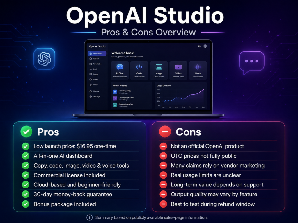 OpenAI Studio Pros and Cons Overview